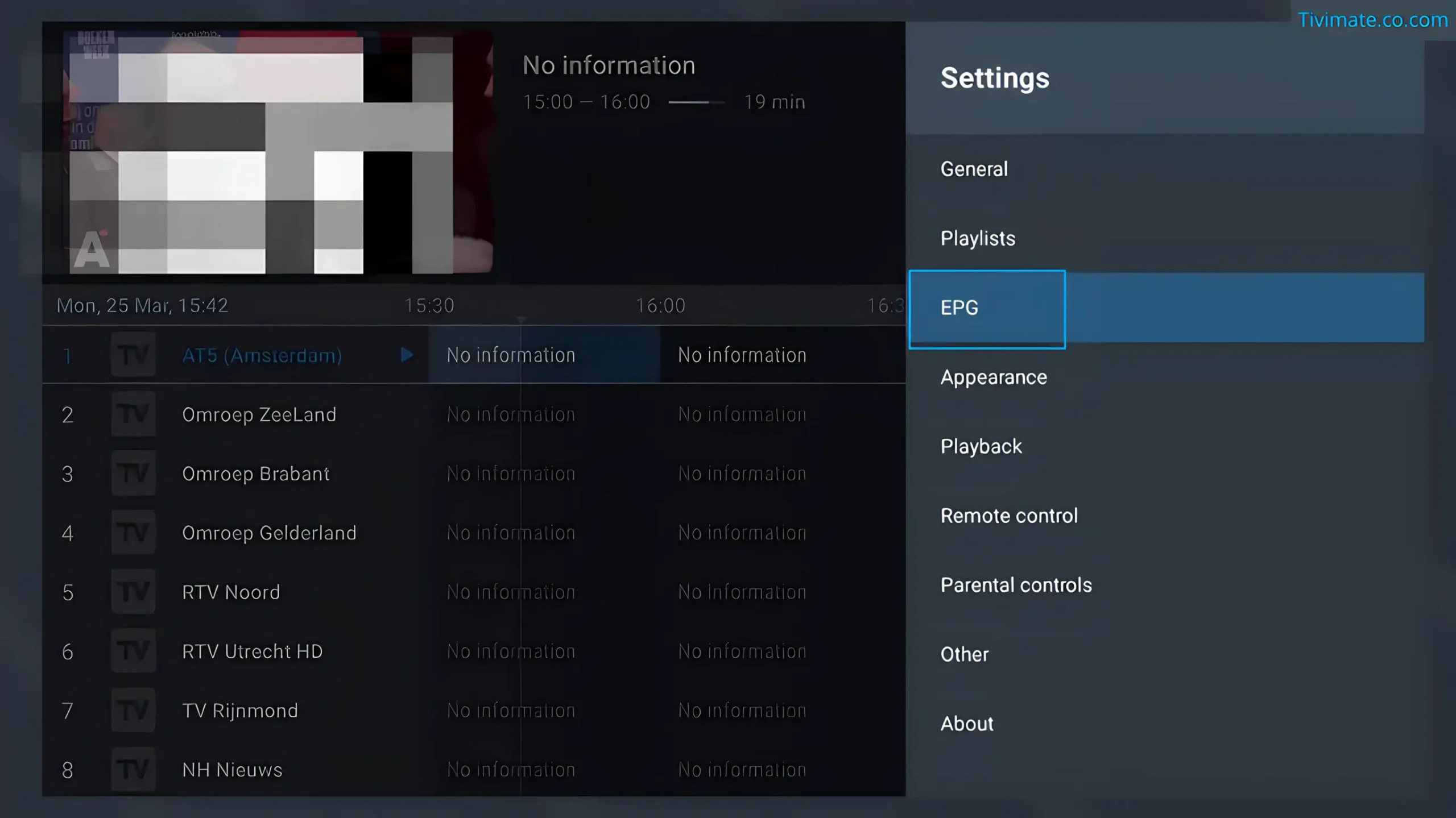 TiviMate EPG not working - force refresh EPG source manually