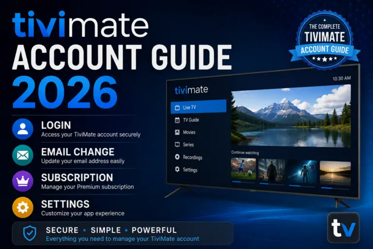 Best TiviMate Account Guide 2026: Login, Email Change & Subscription