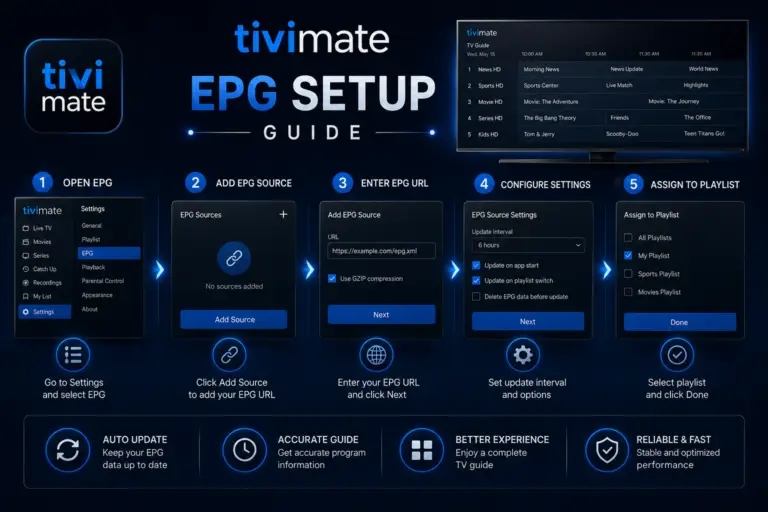 TiviMate EPG Setup Guide (2026) — Add TV Guide, Fix No Information, Channel Mapping & Time Shift