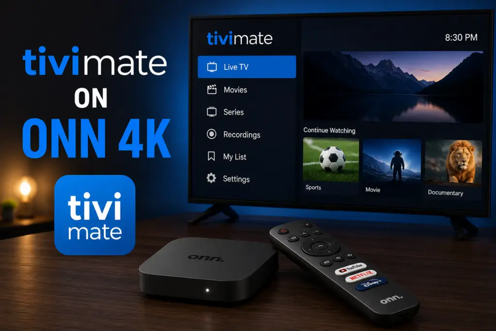 TiviMate Onn 4K streaming box