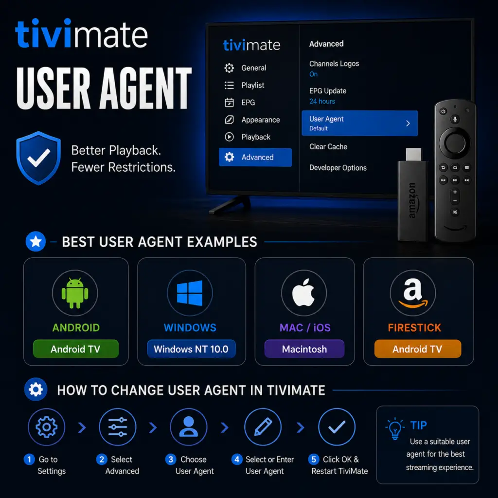 TiviMate user agent settings